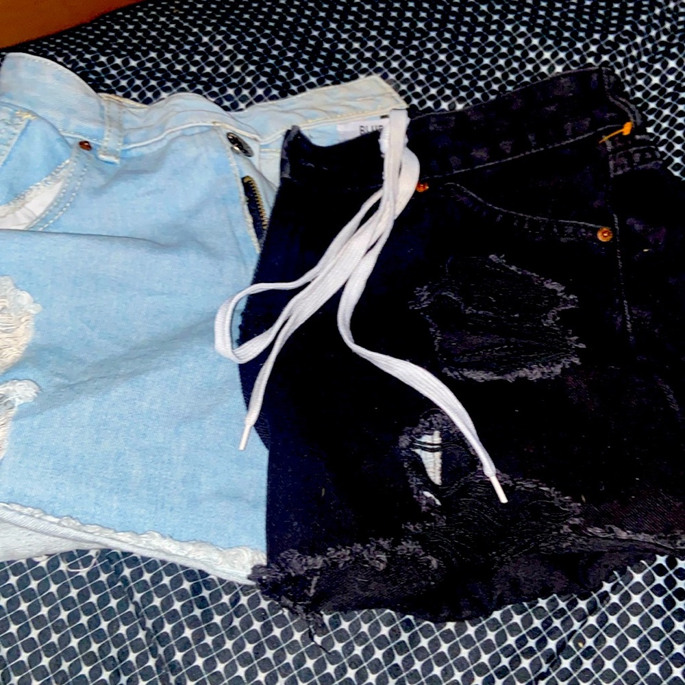 Black and blue shorts